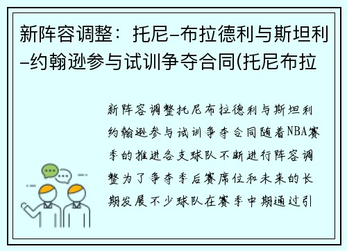 新阵容调整：托尼-布拉德利与斯坦利-约翰逊参与试训争夺合同(托尼布拉德利潜力)